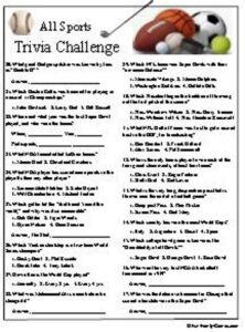 Ultimate Sports Trivia Challenge: Can You Ace These 125 Questions?