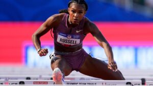 Team USA’s Masai Russell wins gold in women’s 100m hurdles photo finish at Paris Olympics – The Athletic – The New York Times