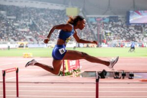 Athlete wins 400m hurdle race despite penis falling out of shorts as he goes commando – The Mirror